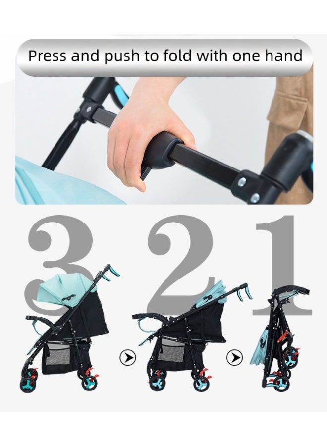 MIXDE Foldable Cabin Baby Stroller Pram for Baby with 3-Position Adjustable Seat, Metal Frame  Canopy, Bassinet, Parent Handle, 5 Point Safety Belt, Stroller for Kids Toddler 0 to 3 Years Boy Girl Grey - Image 5